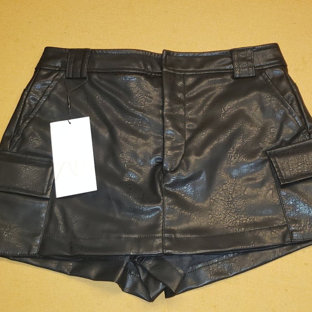ZARA Faux Leather Skort